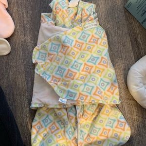 Micro fleece halo newborn swaddle
